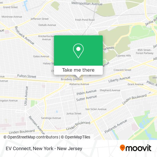 EV Connect map