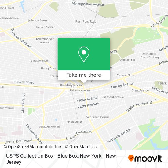 Mapa de USPS Collection Box - Blue Box