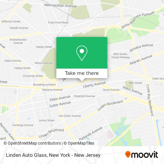 Mapa de Linden Auto Glass