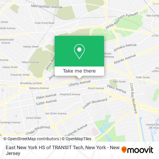 East New York HS of TRANSIT Tech map