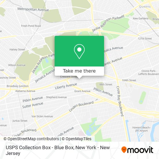 Mapa de USPS Collection Box - Blue Box