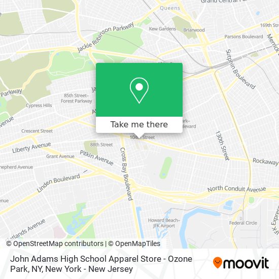 John Adams High School Apparel Store - Ozone Park, NY map