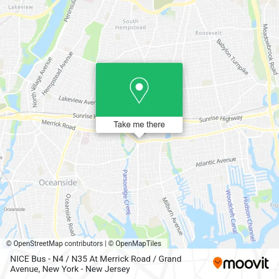 NICE Bus - N4 / N35 At Merrick Road / Grand Avenue map