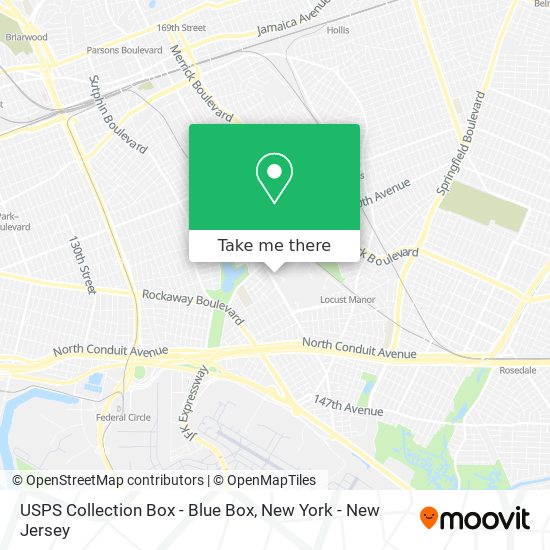 Mapa de USPS Collection Box - Blue Box