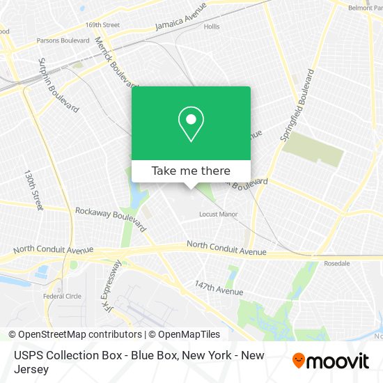 USPS Collection Box - Blue Box map