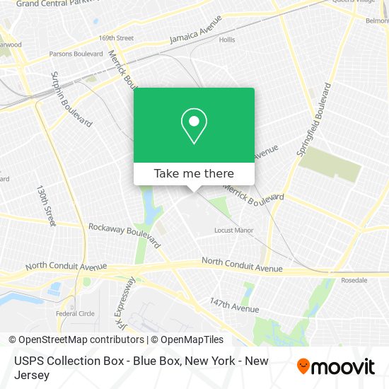 Mapa de USPS Collection Box - Blue Box