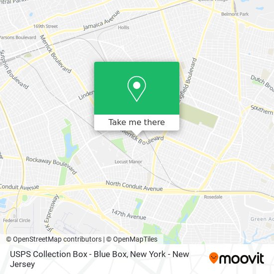 USPS Collection Box - Blue Box map