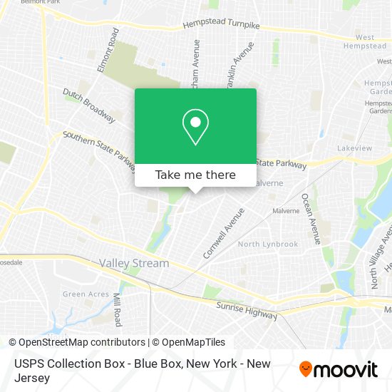 USPS Collection Box - Blue Box map