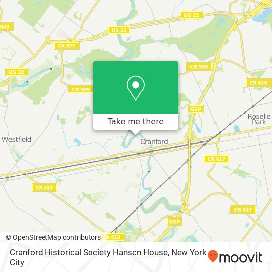 Cranford Historical Society Hanson House map