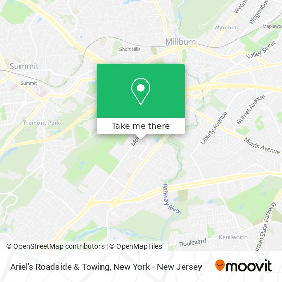 Ariel's Roadside & Towing map