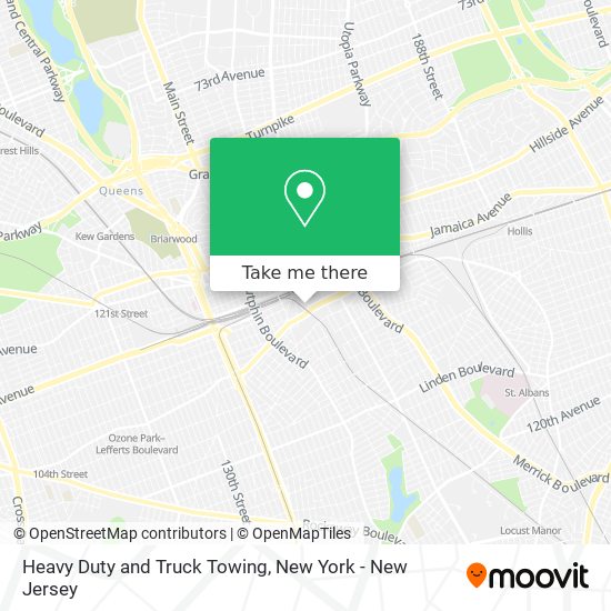 Heavy Duty and Truck Towing map