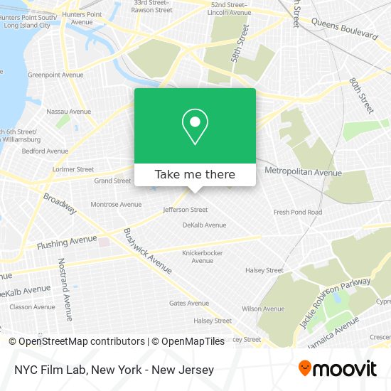 Mapa de NYC Film Lab