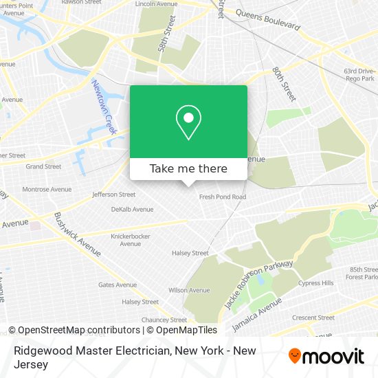 Ridgewood Master Electrician map