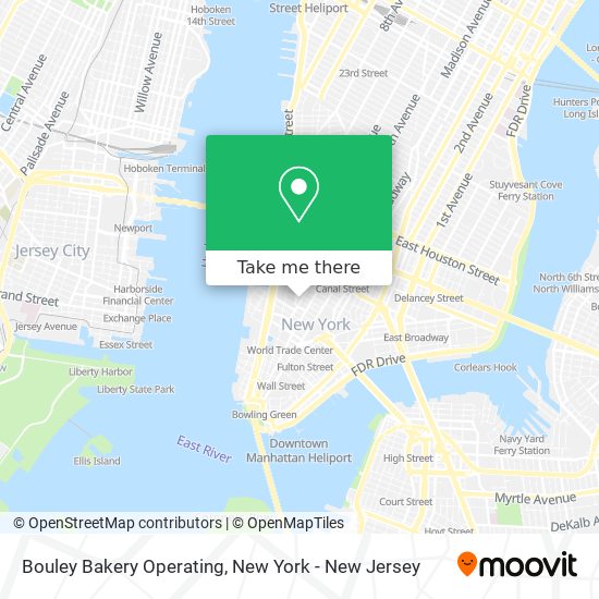 Bouley Bakery Operating map