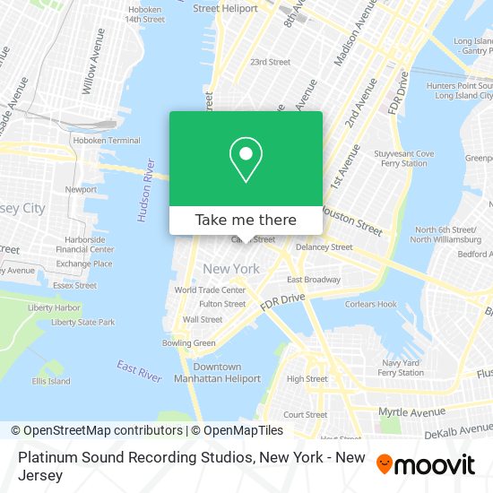 Mapa de Platinum Sound Recording Studios