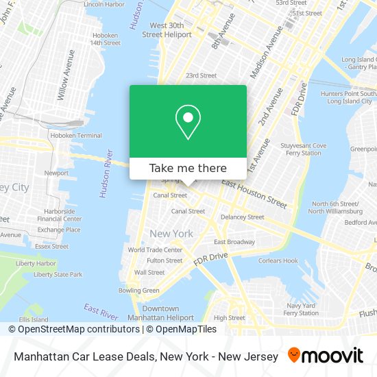 Manhattan Car Lease Deals map