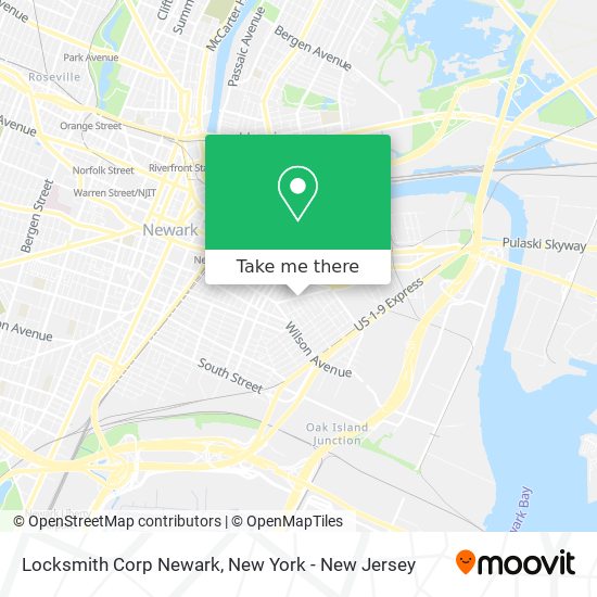 Locksmith Corp Newark map