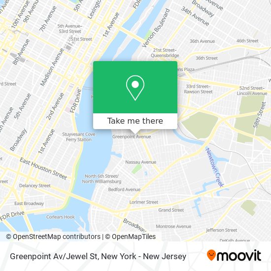 Mapa de Greenpoint Av/Jewel St