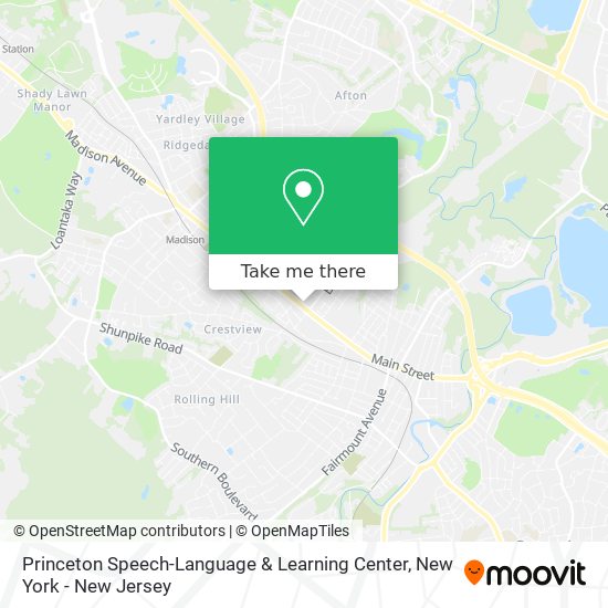 Mapa de Princeton Speech-Language & Learning Center