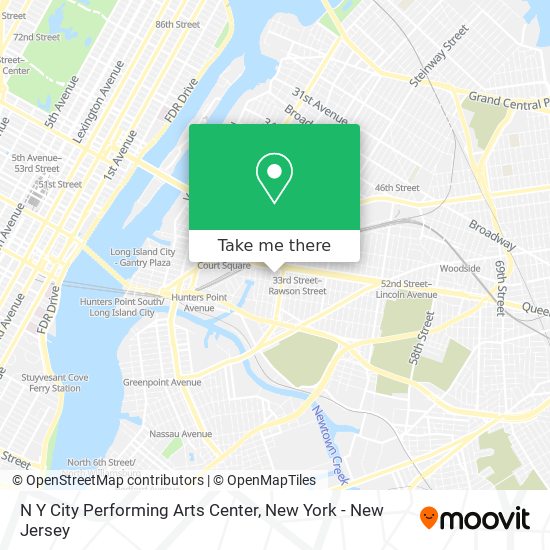 N Y City Performing Arts Center map