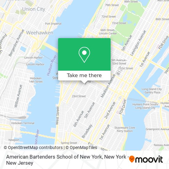Mapa de American Bartenders School of New York