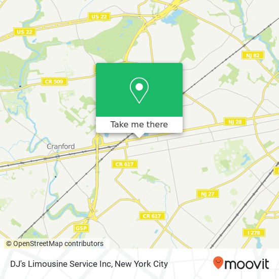 Mapa de DJ's Limousine Service Inc