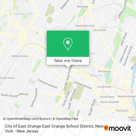 Mapa de City of East Orange East Orange School District