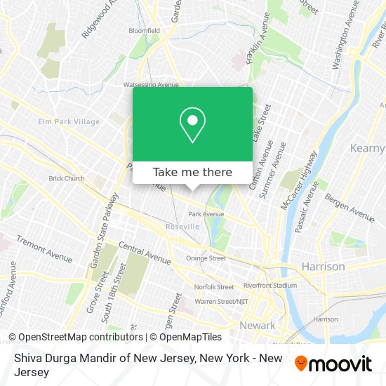 Shiva Durga Mandir of New Jersey map