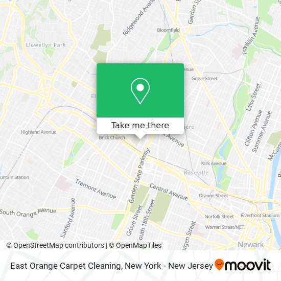 East Orange Carpet Cleaning map