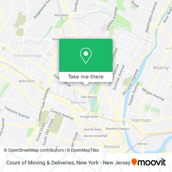 Count of Moving & Deliveries map