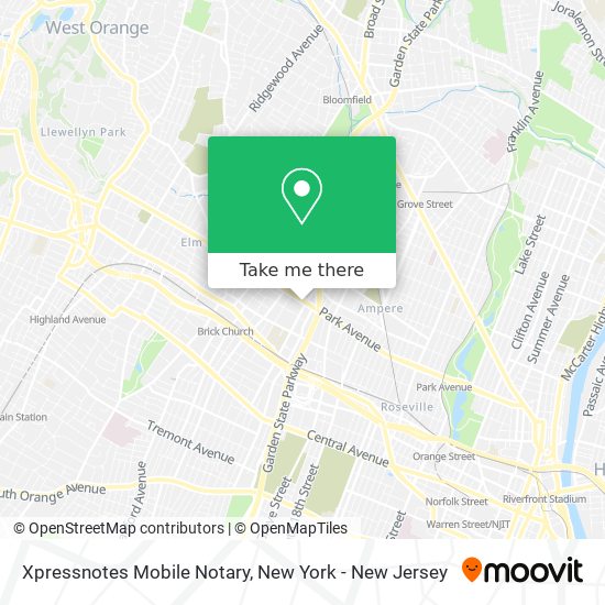 Mapa de Xpressnotes Mobile Notary