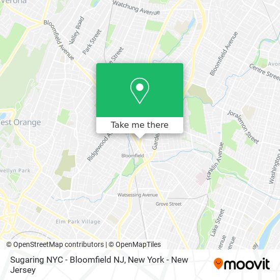 Sugaring NYC - Bloomfield NJ map