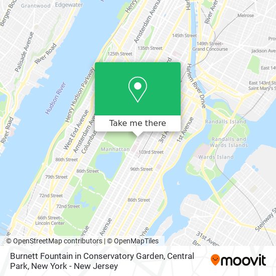 Mapa de Burnett Fountain in Conservatory Garden, Central Park