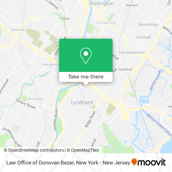 Mapa de Law Office of Donovan Bezer