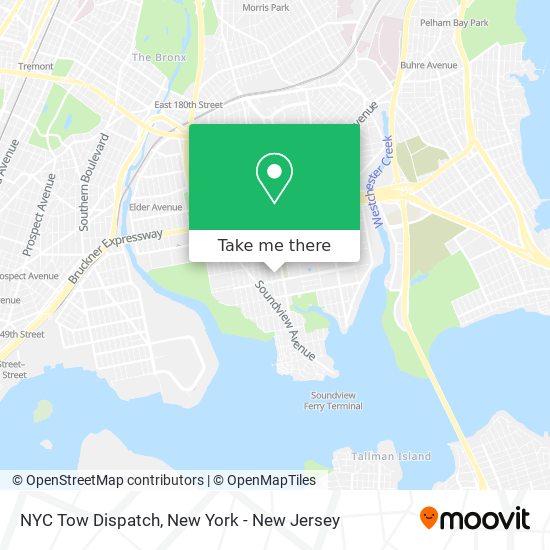 Mapa de NYC Tow Dispatch