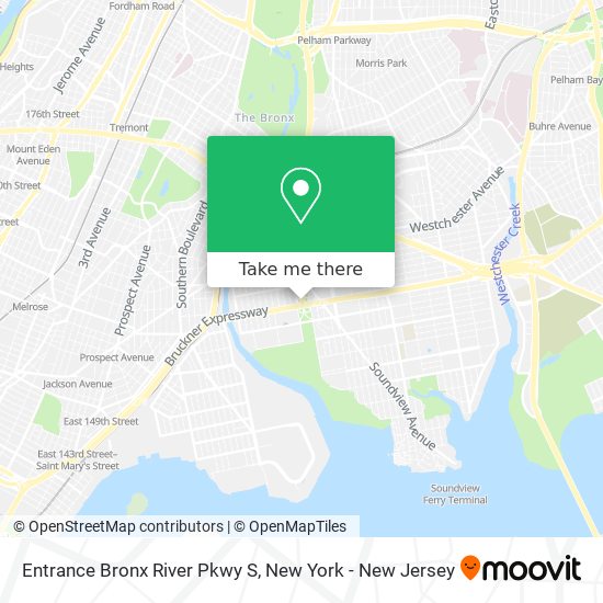 Entrance Bronx River Pkwy S map