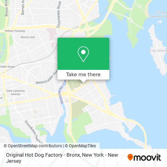 Mapa de Original Hot Dog Factory - Bronx