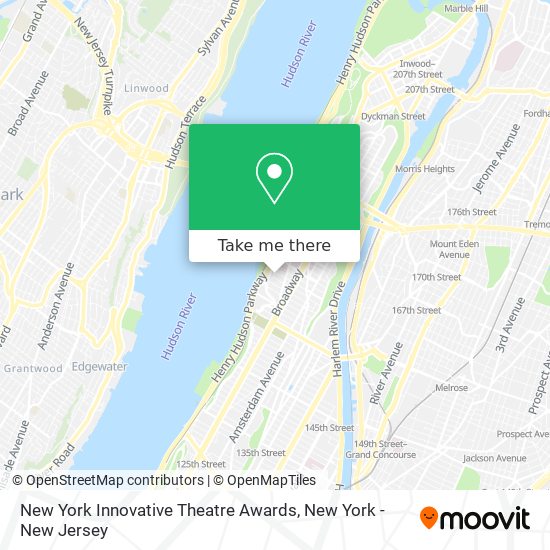 New York Innovative Theatre Awards map