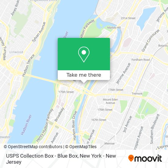 Mapa de USPS Collection Box - Blue Box