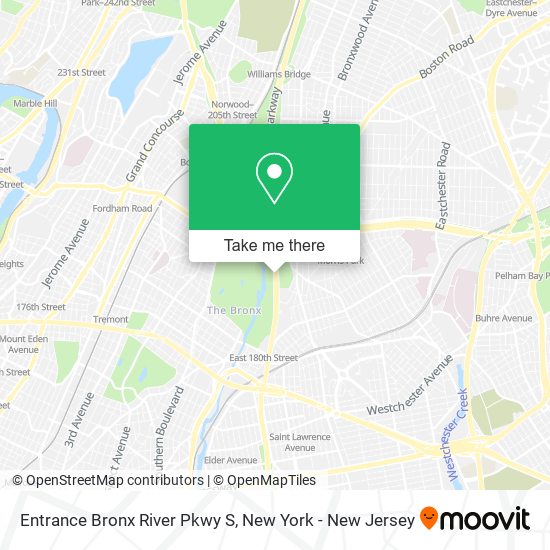 Mapa de Entrance Bronx River Pkwy S