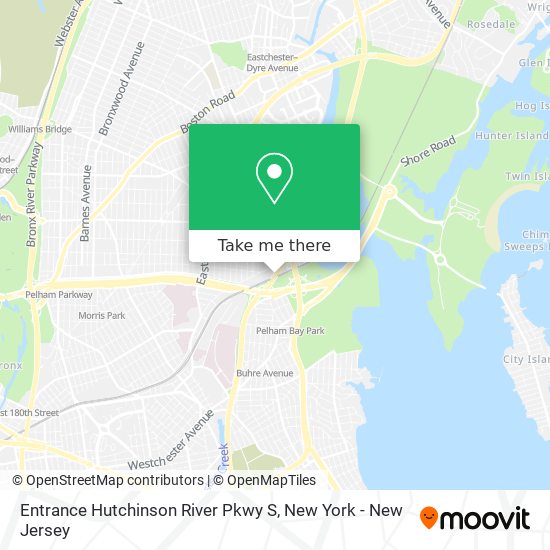 Entrance Hutchinson River Pkwy S map