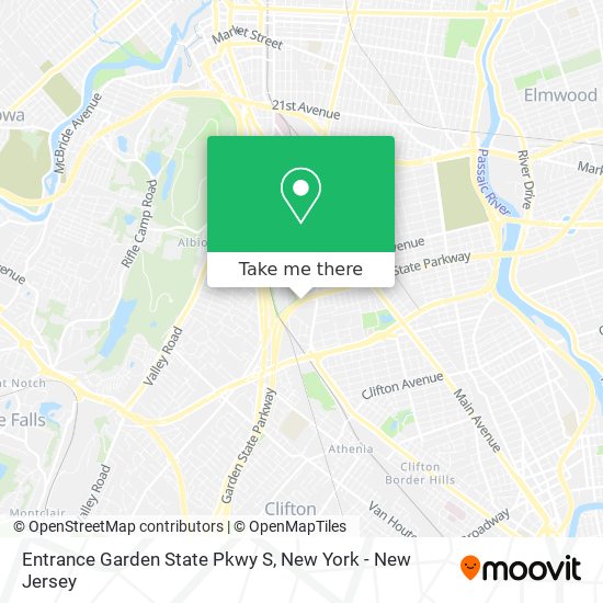 Entrance Garden State Pkwy S map