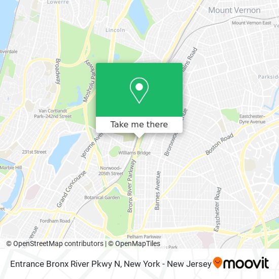 Entrance Bronx River Pkwy N map