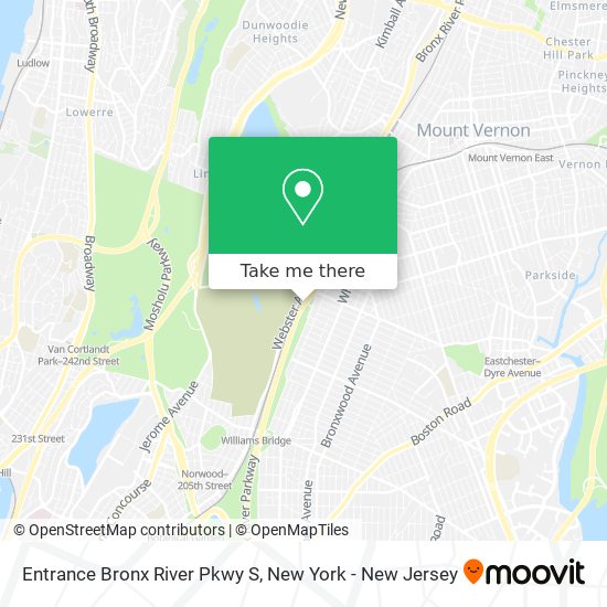 Entrance Bronx River Pkwy S map