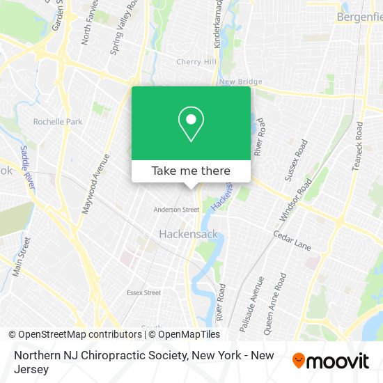 Northern NJ Chiropractic Society map