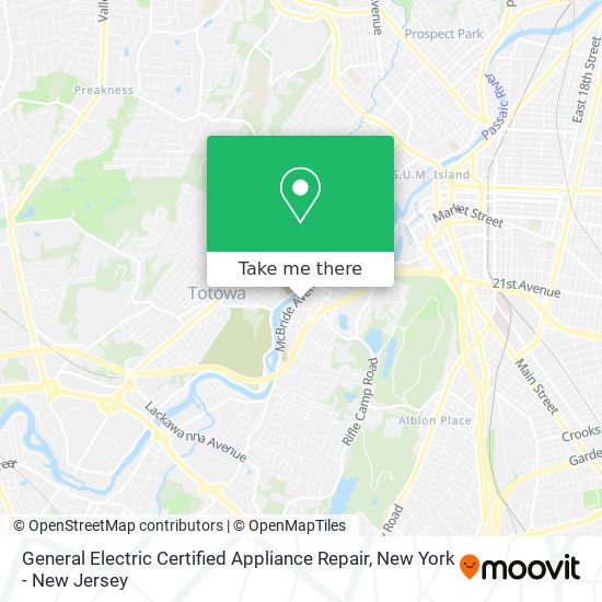 General Electric Certified Appliance Repair map