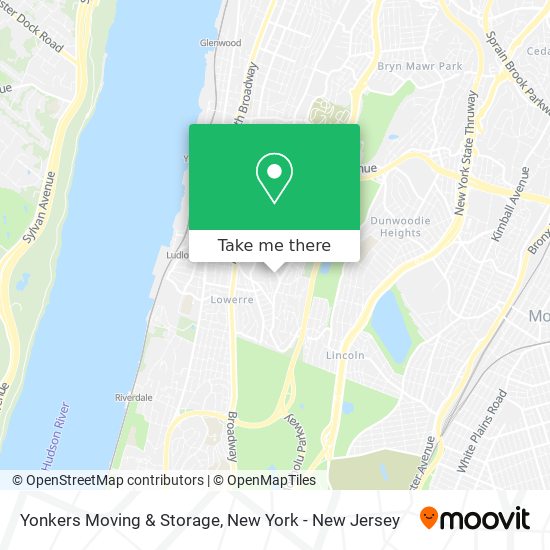 Yonkers Moving & Storage map
