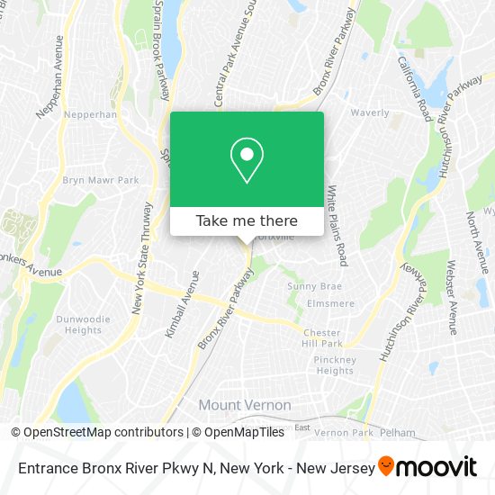 Mapa de Entrance Bronx River Pkwy N