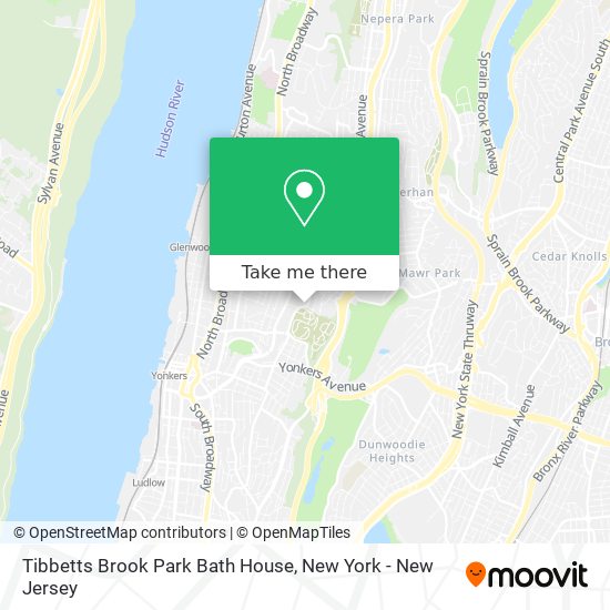 Tibbetts Brook Park Bath House map