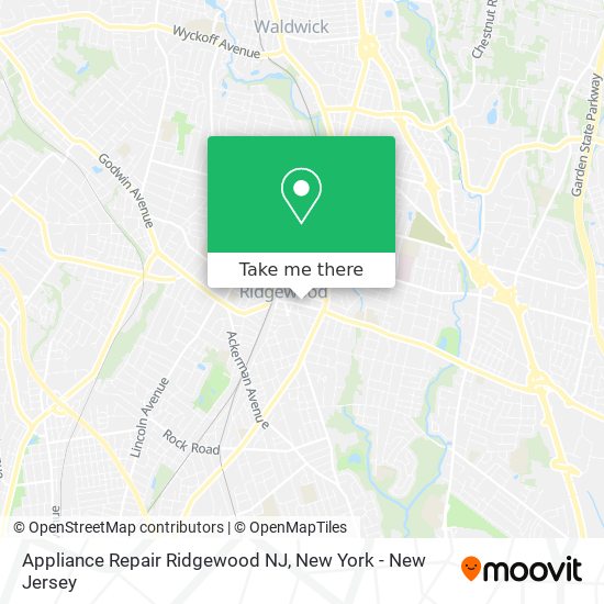 Appliance Repair Ridgewood NJ map